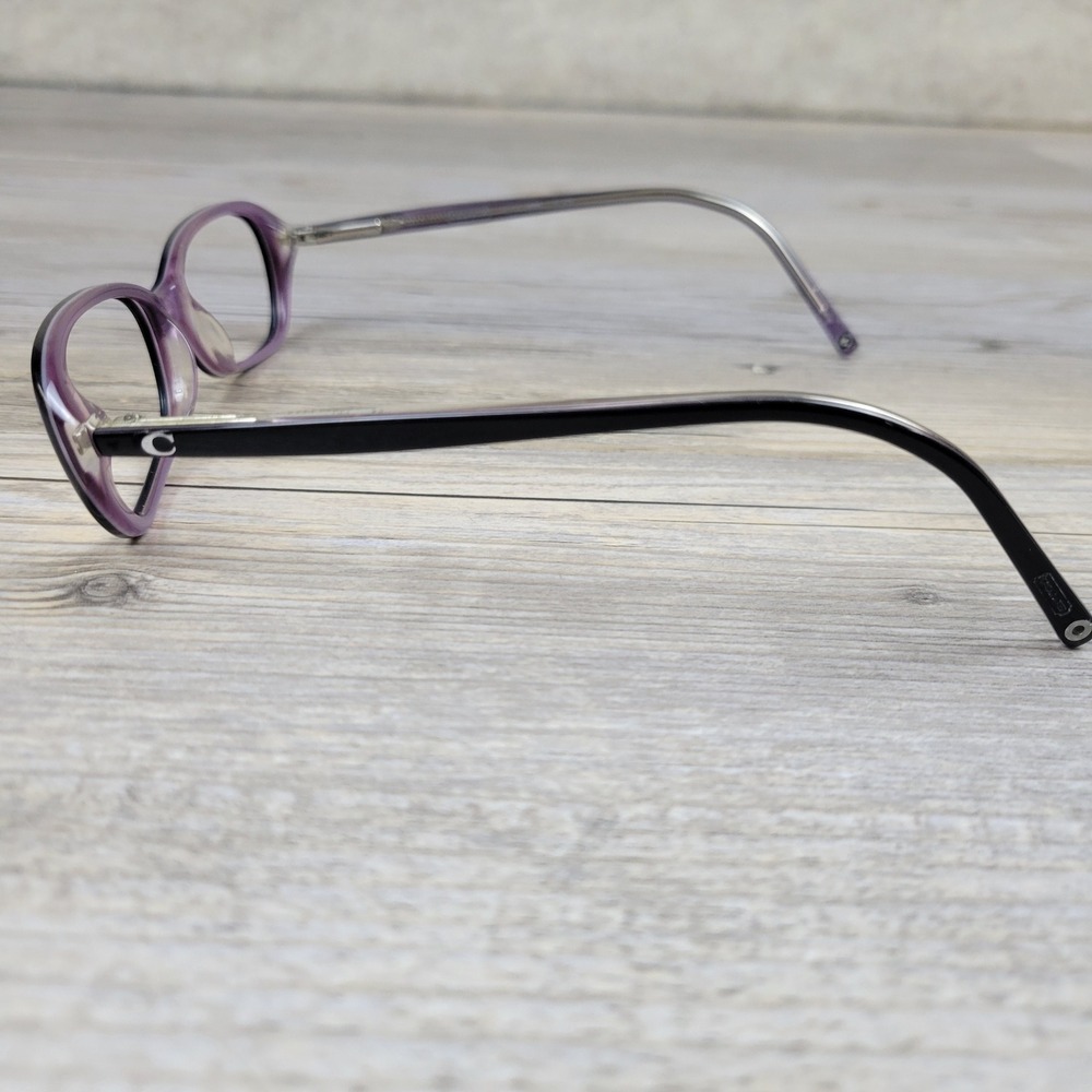 Coach Eyeglasses Holly (504) Black Purple Oval Frames Womens 50-16-135 - Picture 4 of 12